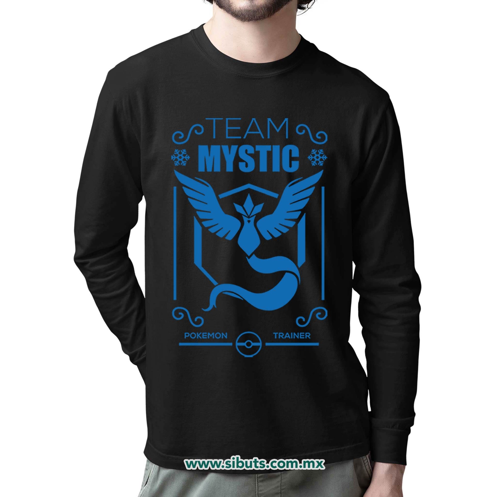 Playera Hombre Manga Larga Pokemon Go Team Mystic