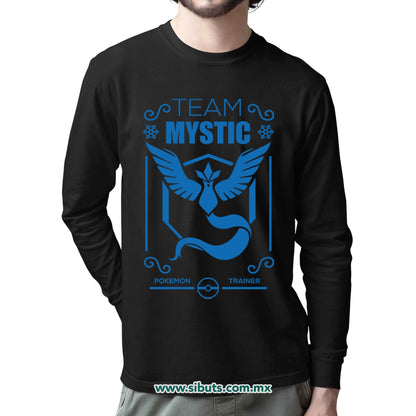 Playera Hombre Manga Larga Pokemon Go Team Mystic