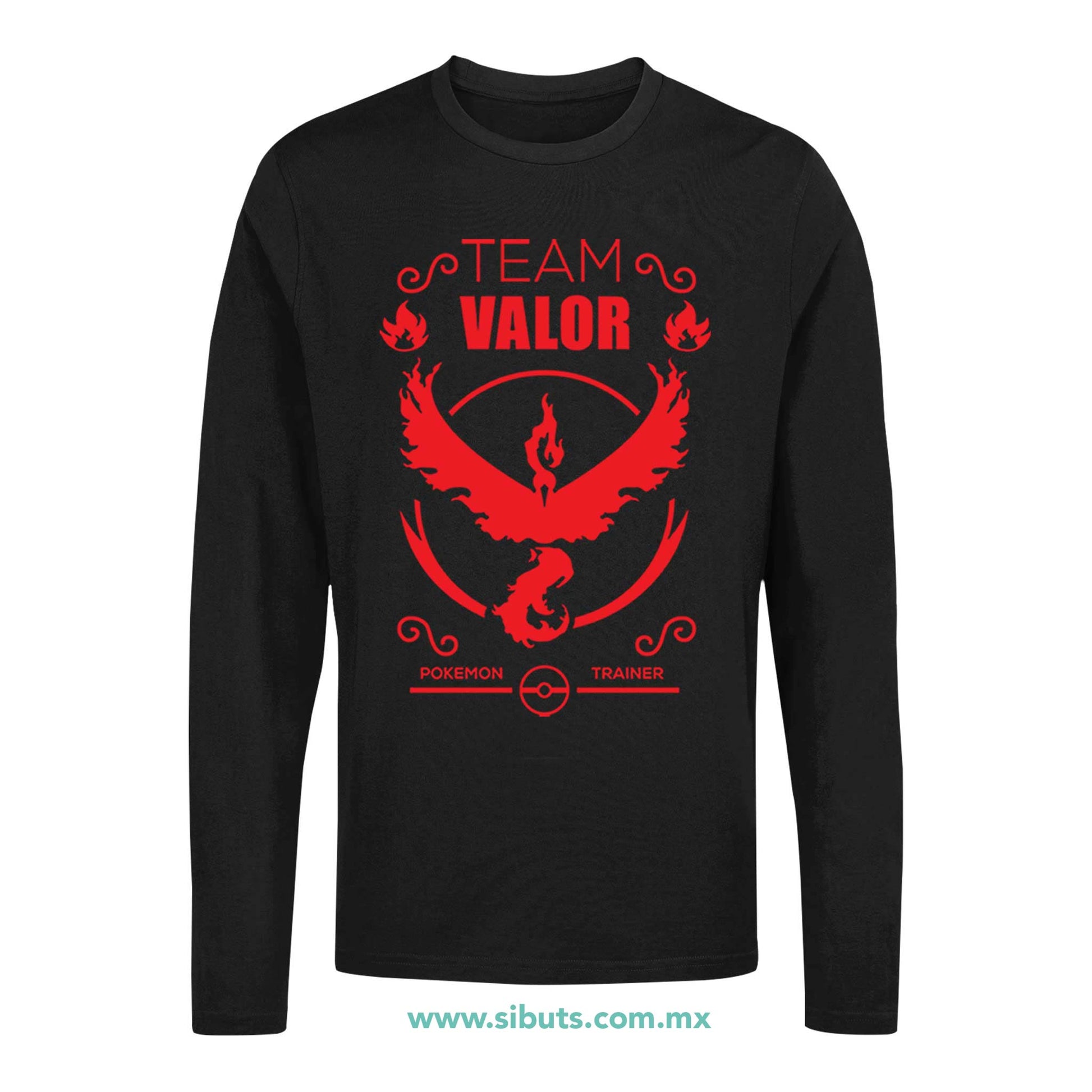 Playera Hombre Manga Larga Pokemon Go Team Valor