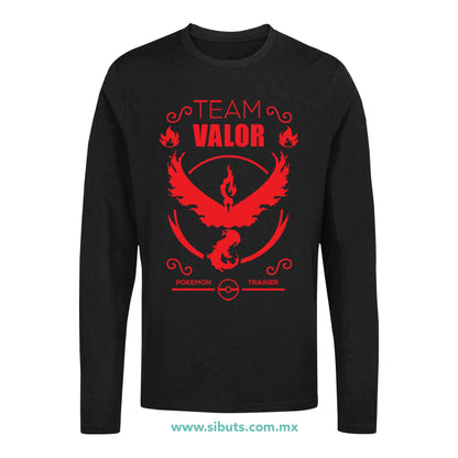 Playera Hombre Manga Larga Pokemon Go Team Valor