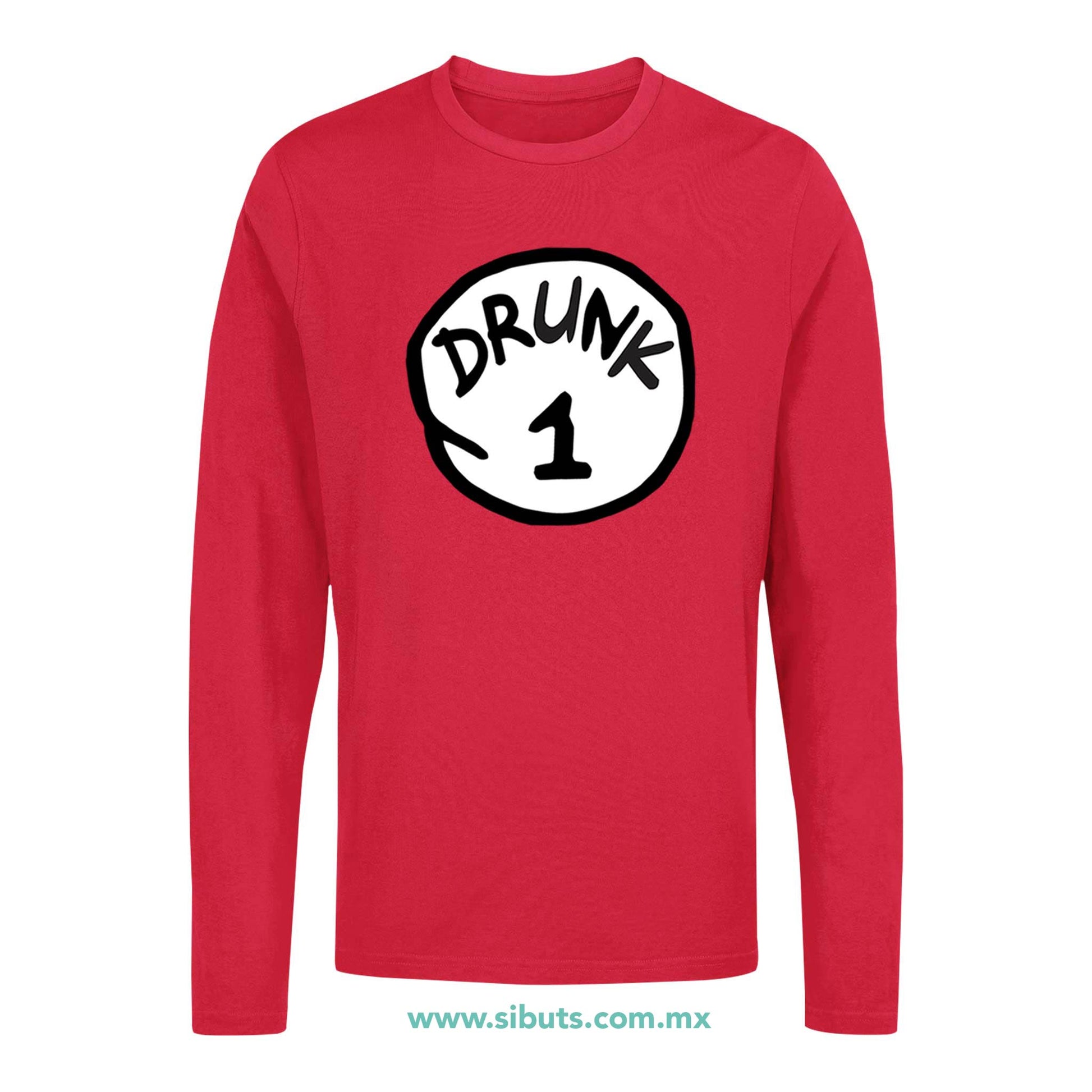 Playera Hombre Manga Larga Dr. Seuss Drunk 1