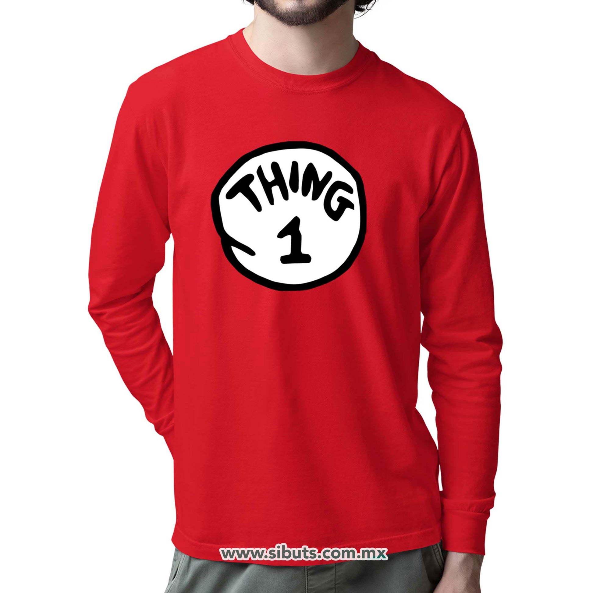 Playera Hombre Manga Larga Dr. Seuss Thing 1