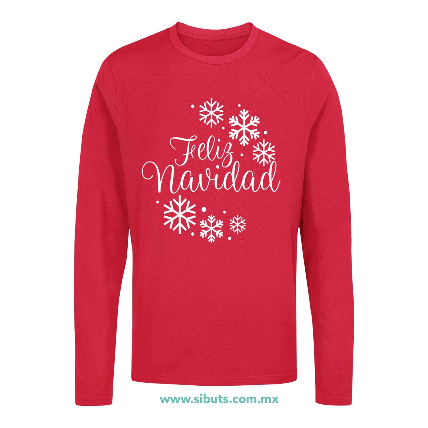 Playera Hombre Manga Larga Feliz Navidad