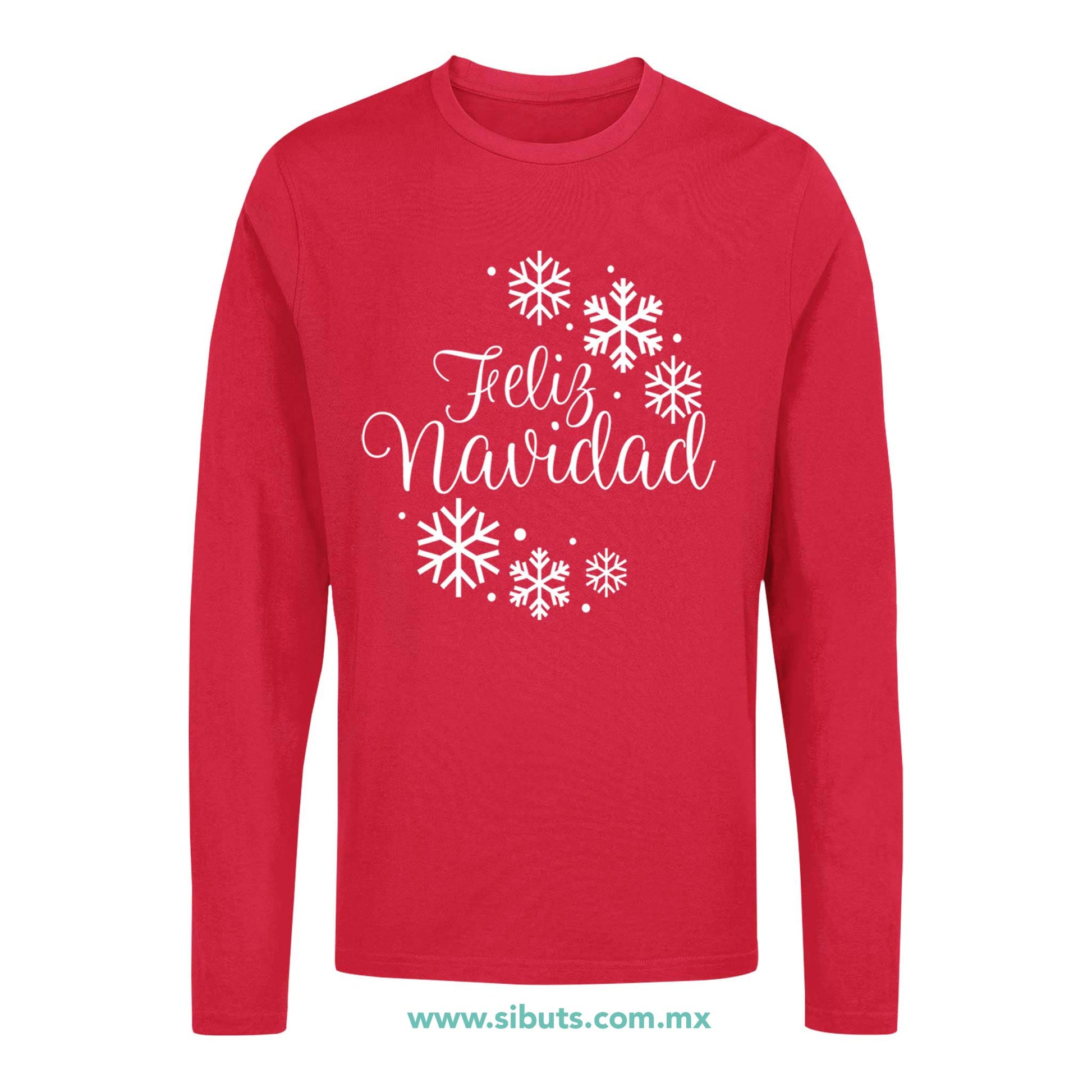 Playera Hombre Manga Larga Feliz Navidad