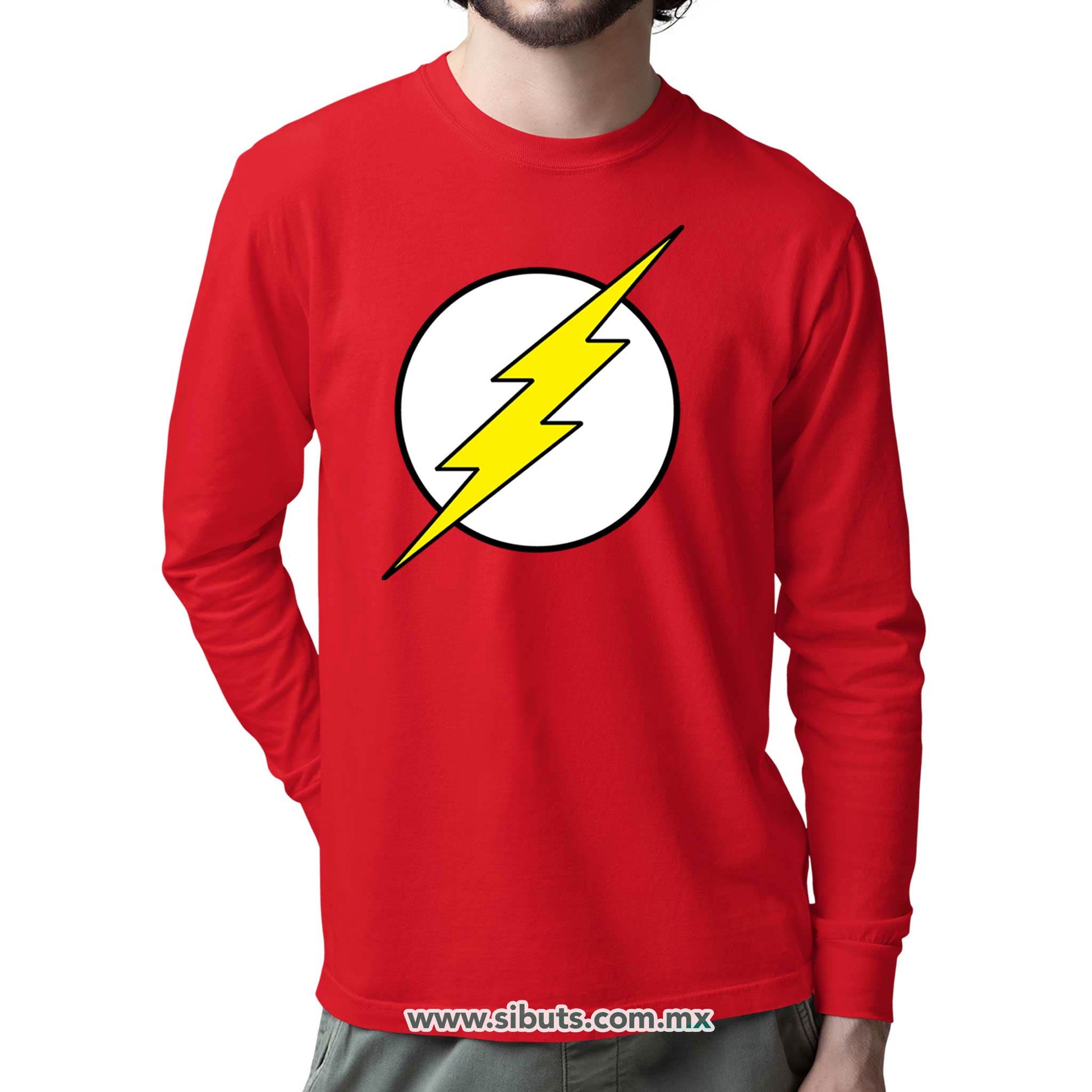 Playera Hombre Manga Larga Flash