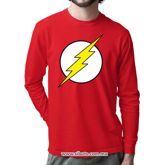 Playera Hombre Manga Larga Flash