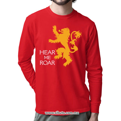 Playera Hombre Manga Larga Game Of Thrones House Lanister
