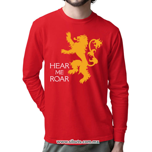 Playera Hombre Manga Larga Game Of Thrones House Lanister