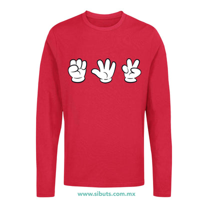 Playera Hombre Manga Larga Juego Piedra Papel O Tijera