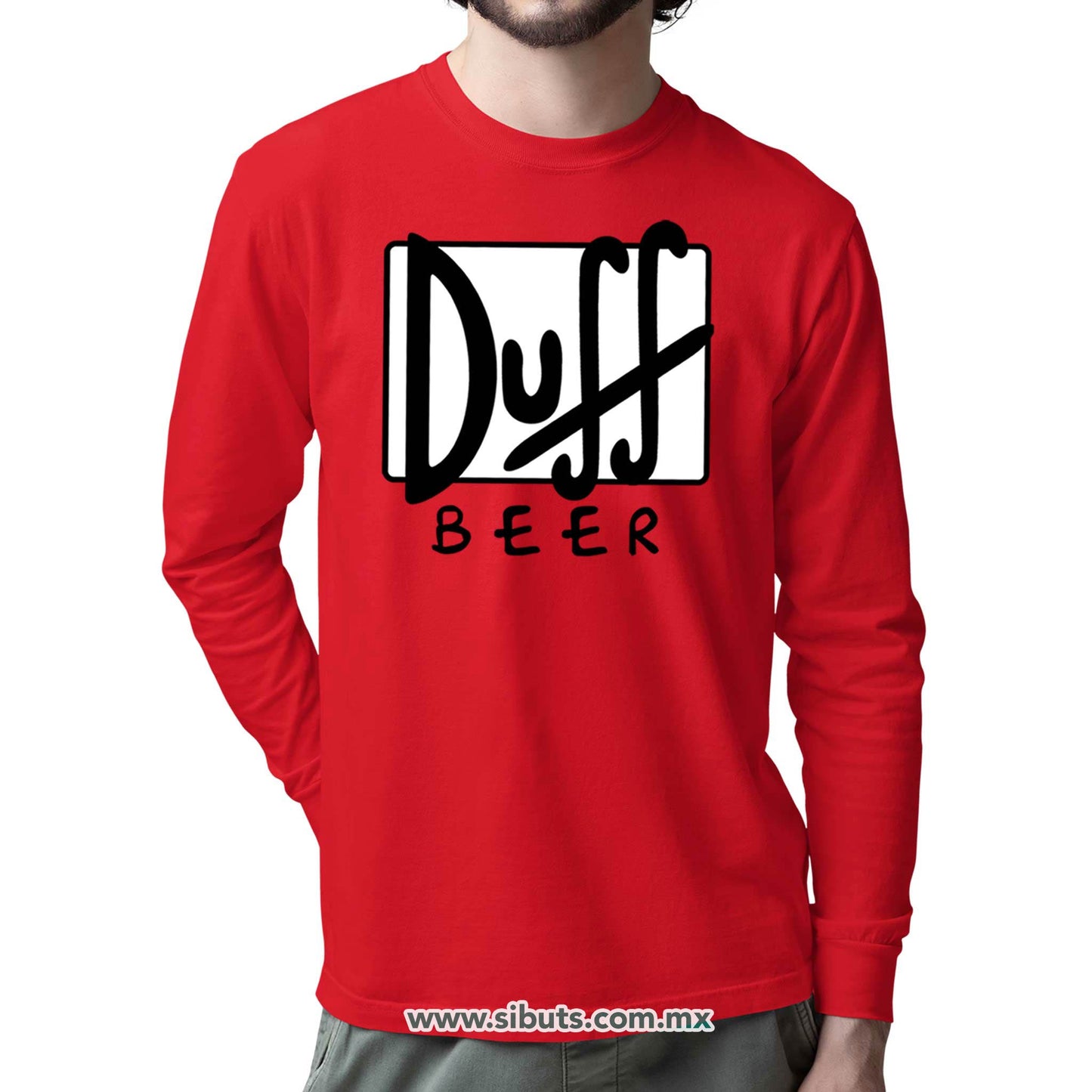 Playera Hombre Manga Larga Los Simpsons Beer Duff