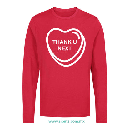 Playera Hombre Manga Larga San Valentin Thank You Next