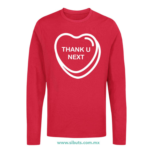 Playera Hombre Manga Larga San Valentin Thank You Next