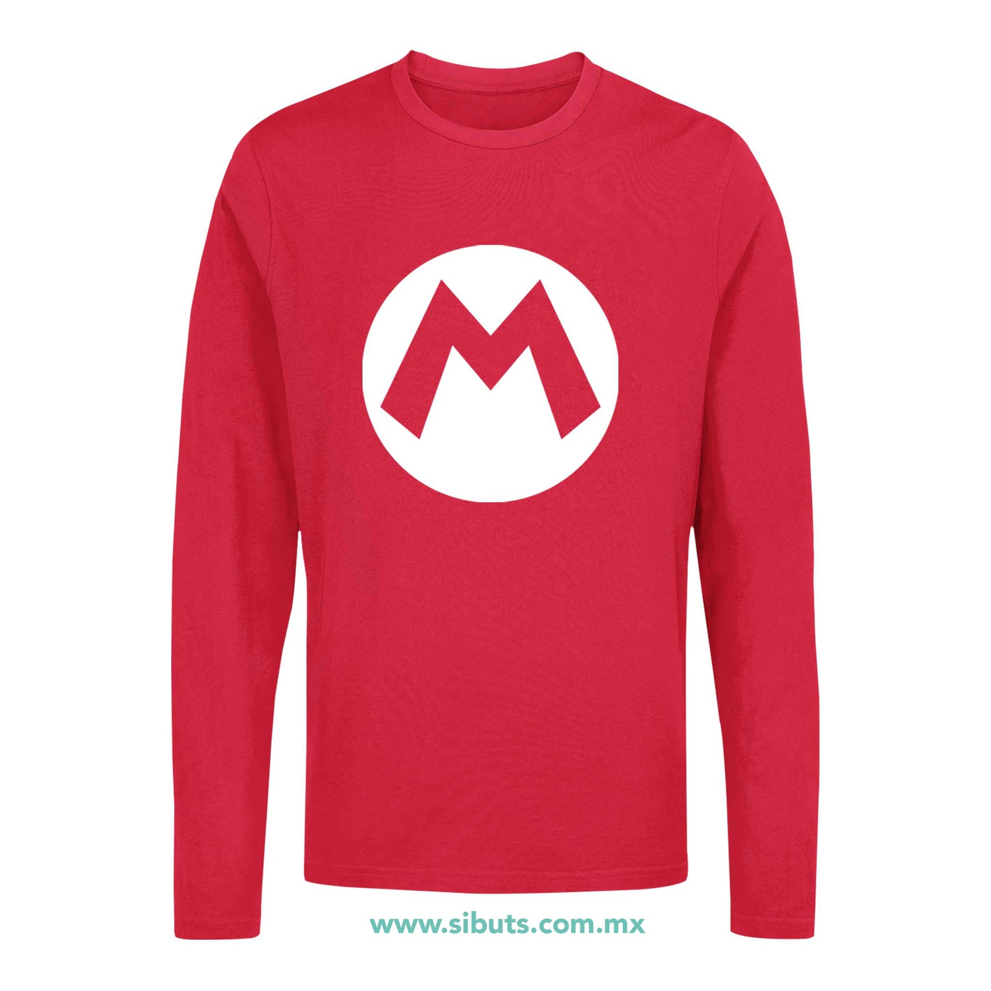 Playera Hombre Manga Larga Super Mario Bros