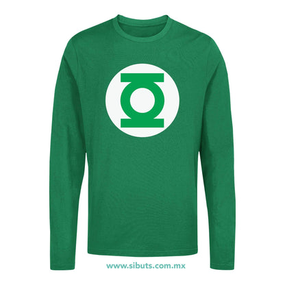 Playera Hombre Manga Larga Linterna Verde