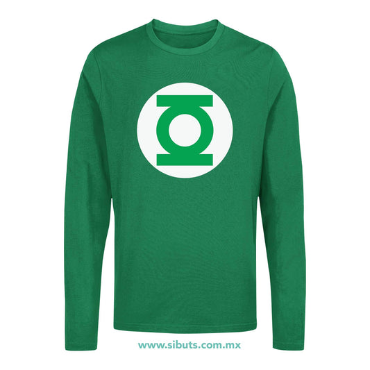 Playera Hombre Manga Larga Linterna Verde