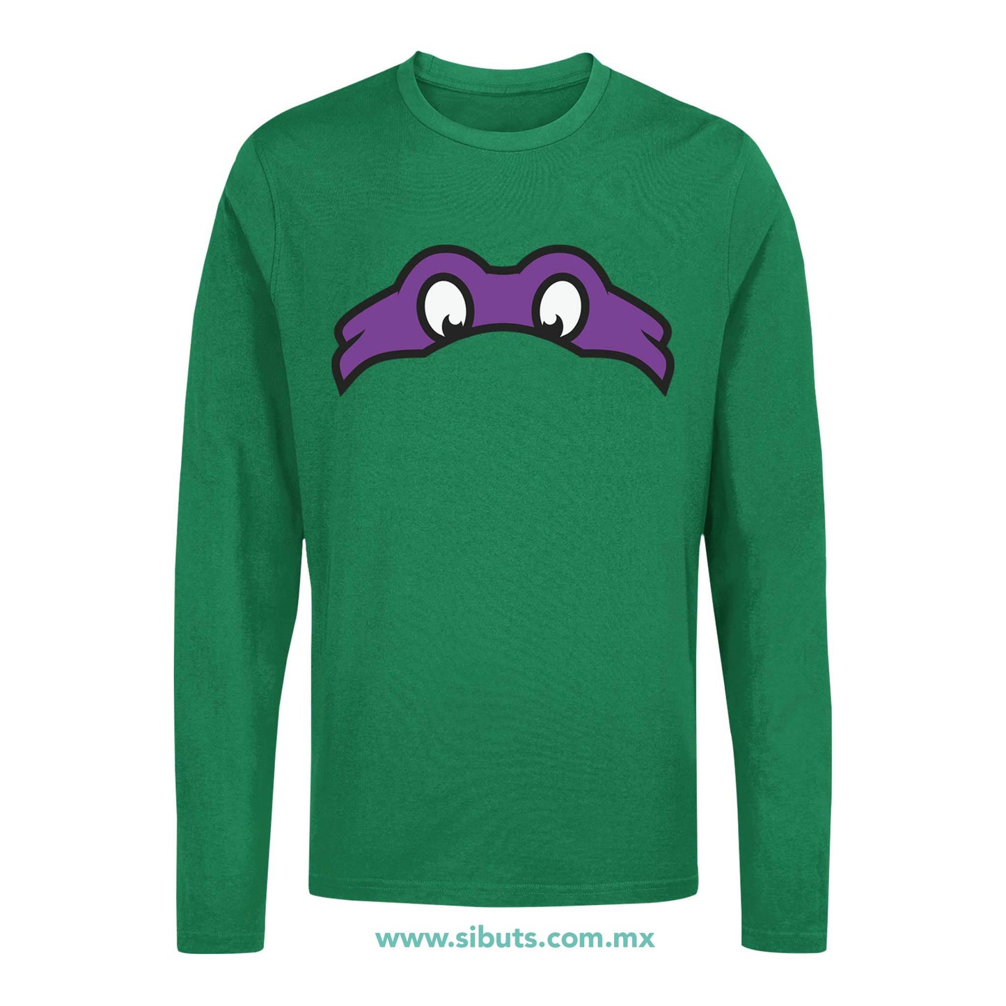 Playera Hombre Manga Larga Tortuga Ninja Donatelo