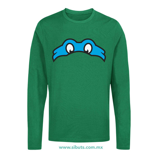 Playera Hombre Manga Larga Tortuga Ninja Leonardo