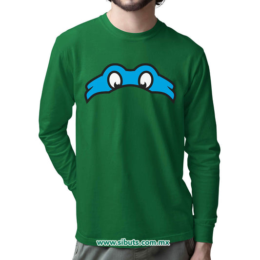 Playera Hombre Manga Larga Tortuga Ninja Leonardo