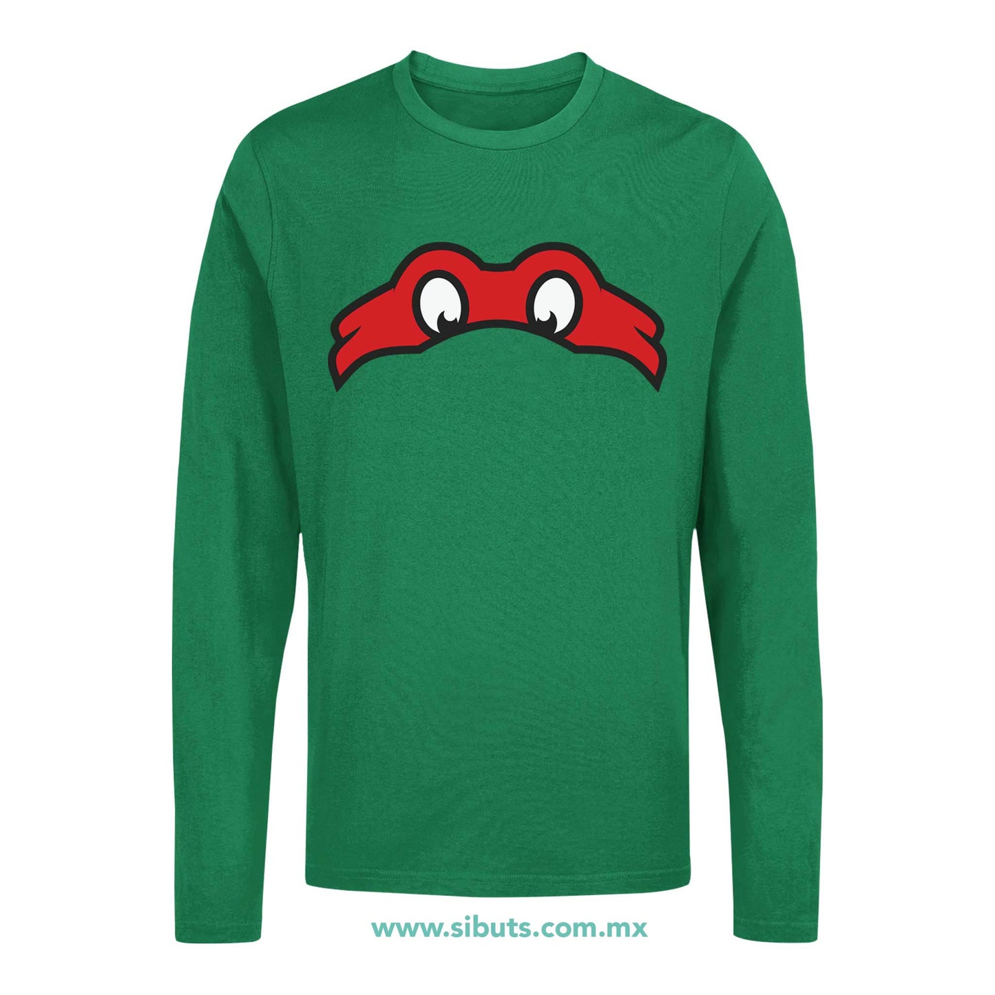 Playera Hombre Manga Larga Tortuga Ninja Rafael
