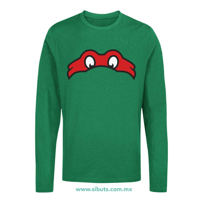 Playera Hombre Manga Larga Tortuga Ninja Rafael
