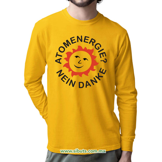 Playera Hombre Manga Larga Dark Atomenergie Nein Danke