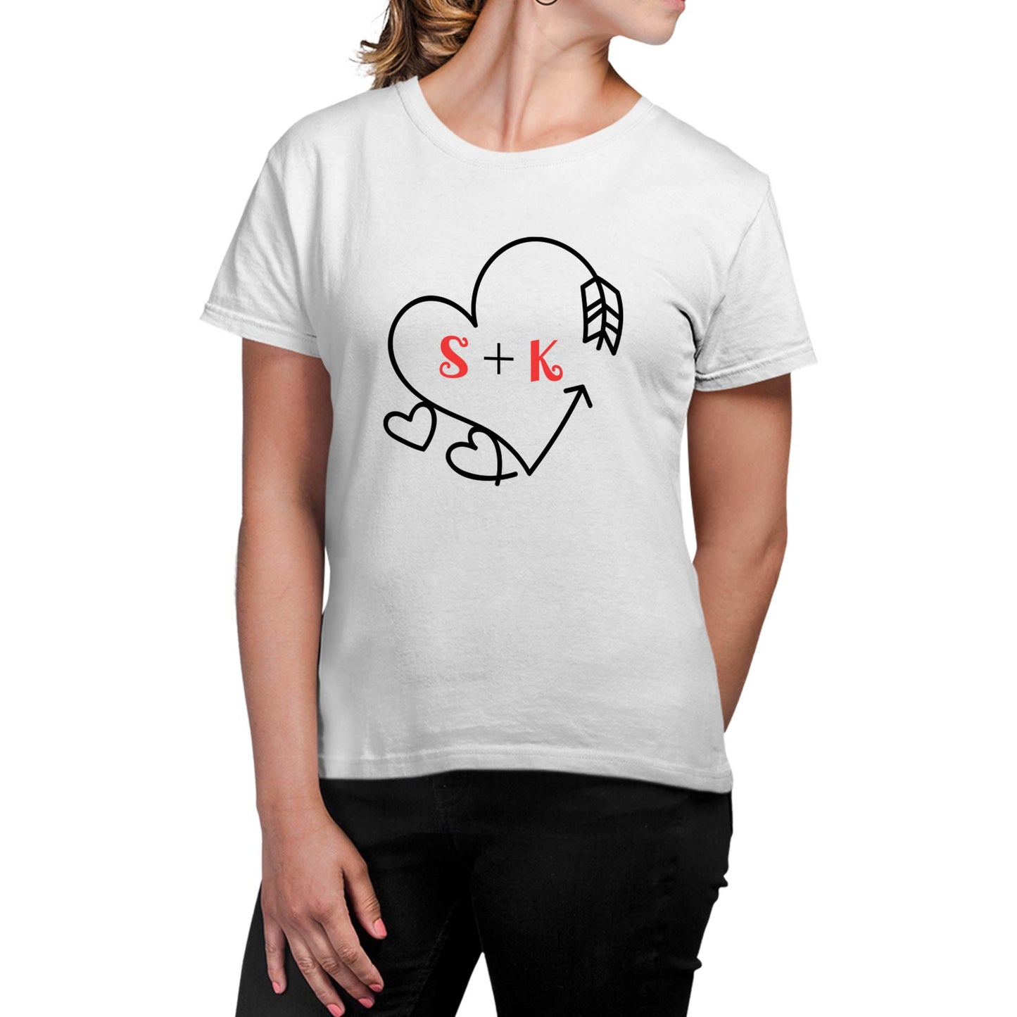 Playera para Parejas Personalizada con Iniciales
