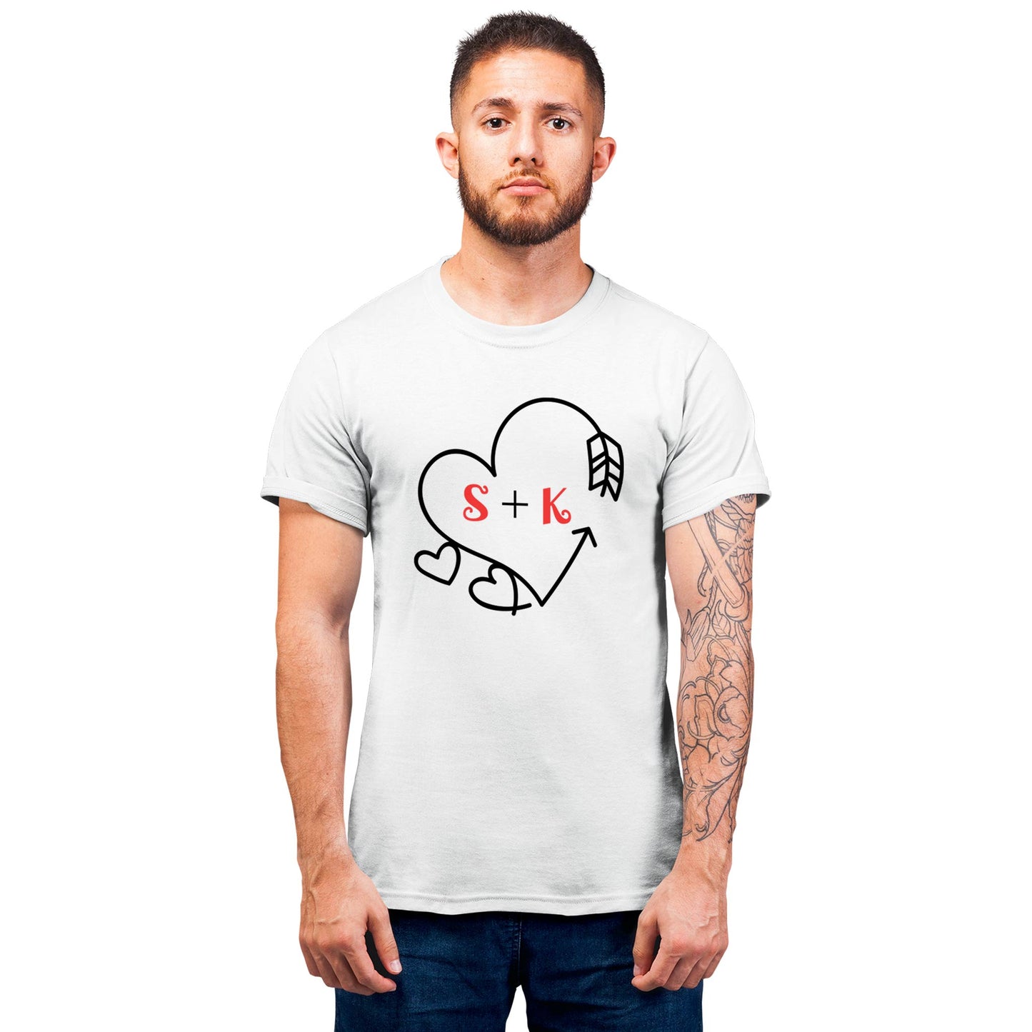 Playera para Parejas Personalizada con Iniciales