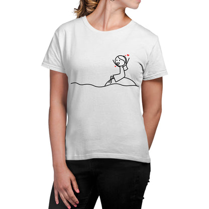 Playera para Parejas Dibujo Amor a Distancia