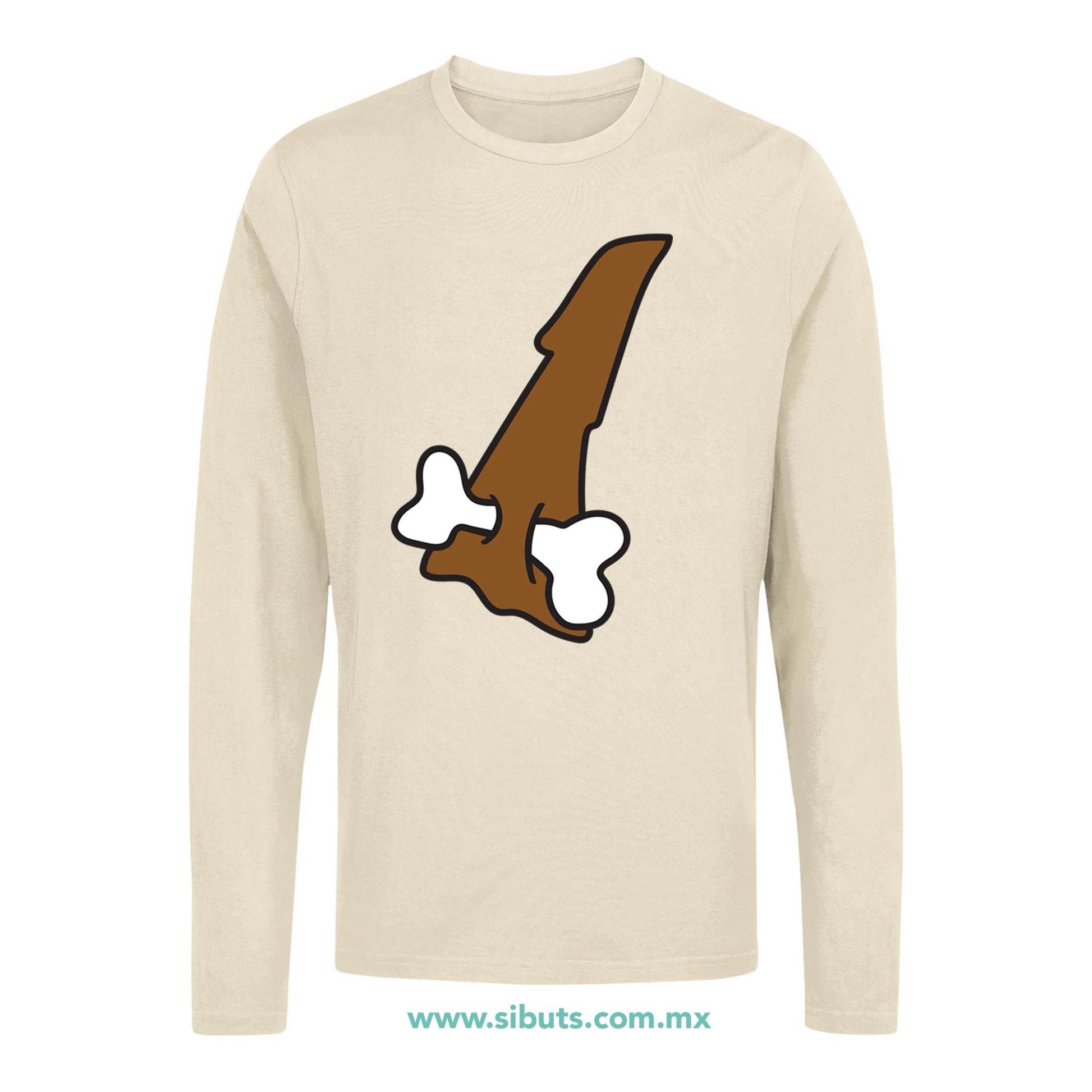 Playera Hombre Manga Larga Picapiedra Bam Bam