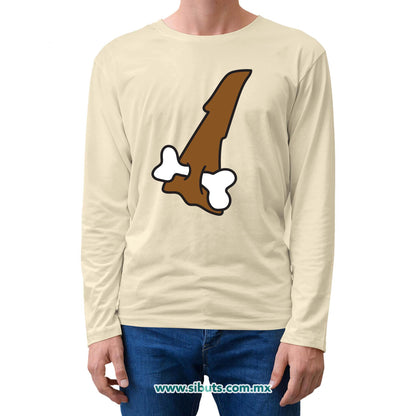 Playera Hombre Manga Larga Picapiedra Bam Bam