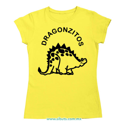 Playera Mujer Dulces Dragonzito Amarillo