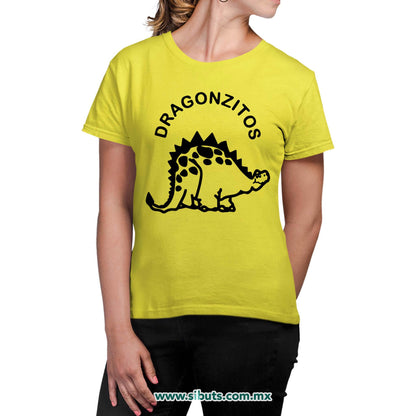 Playera Mujer Dulces Dragonzito Amarillo