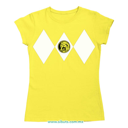 Playera Mujer Power Ranger Amarillo