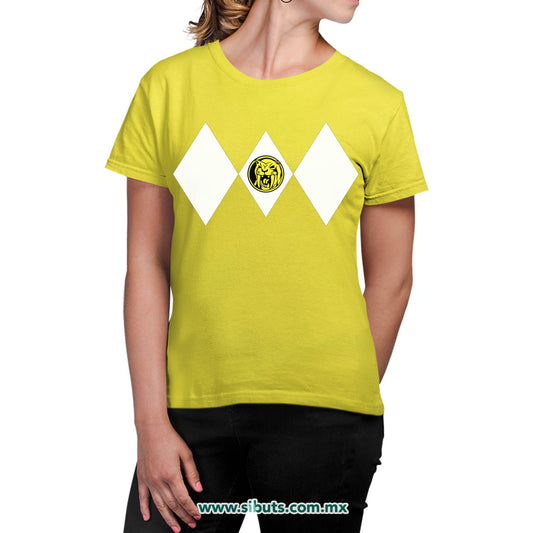 Playera Mujer Power Ranger Amarillo