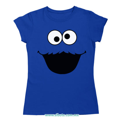 Playera Mujer Plaza Sesamo Cookie Monster