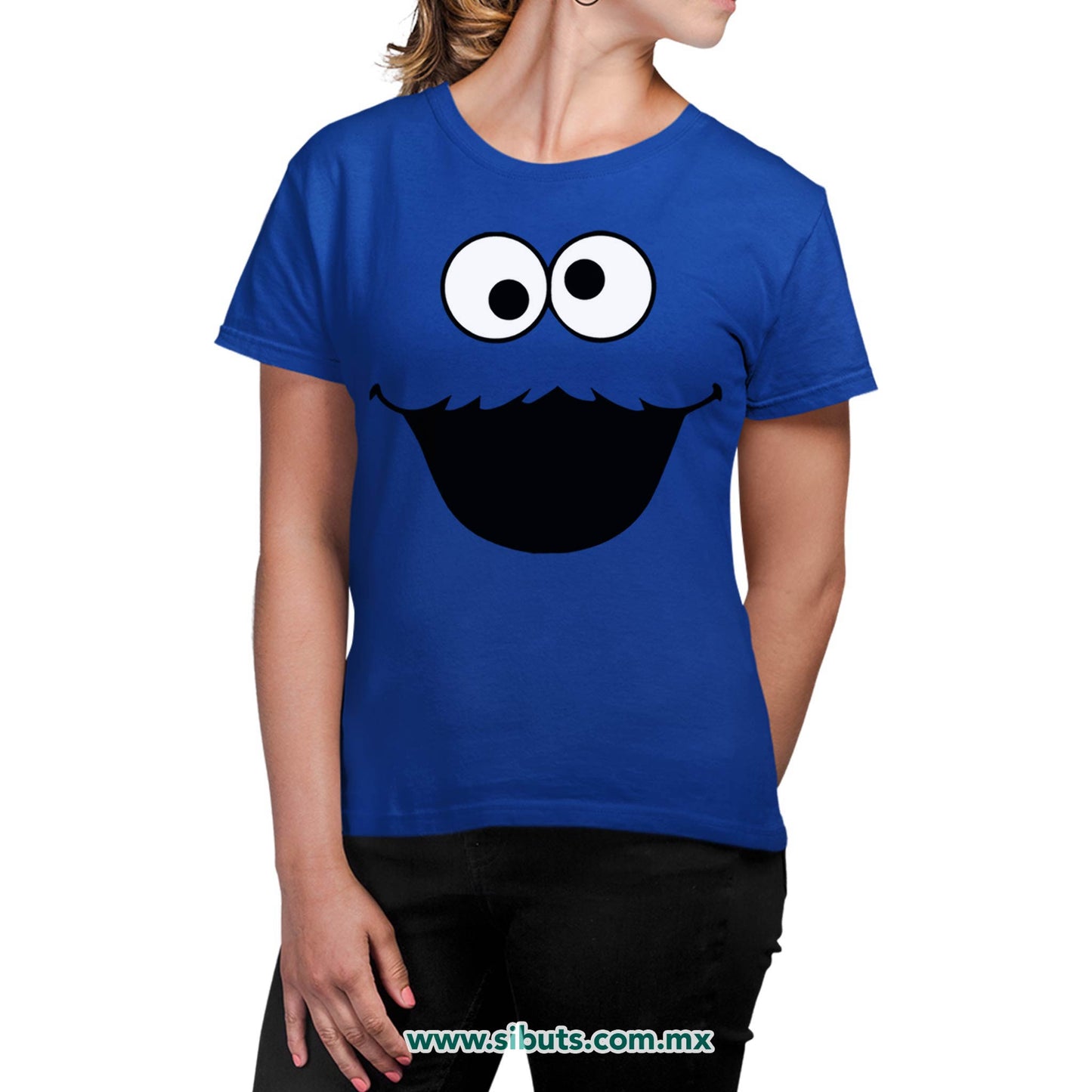 Playera Mujer Plaza Sesamo Cookie Monster