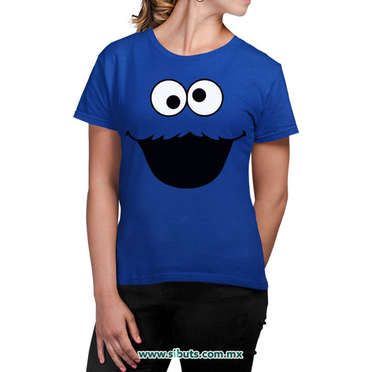 Playera Mujer Plaza Sesamo Cookie Monster