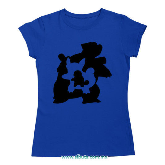 Playera Mujer Pokemon Squirttle Evolutions