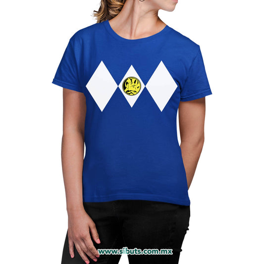 Playera Mujer Power Ranger Azul