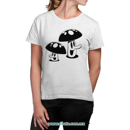 Playera Mujer Mushrooms Hongos