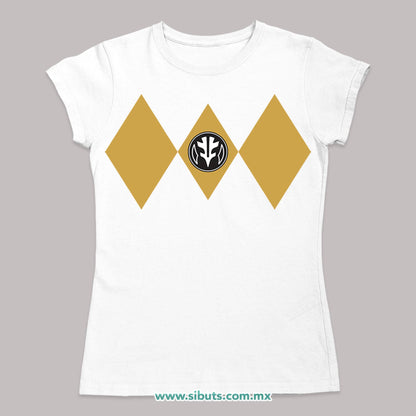 Playera Mujer Power Ranger Blanco
