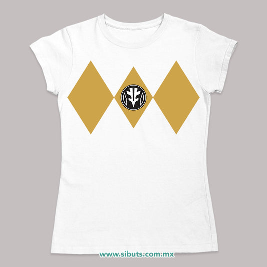 Playera Mujer Power Ranger Blanco