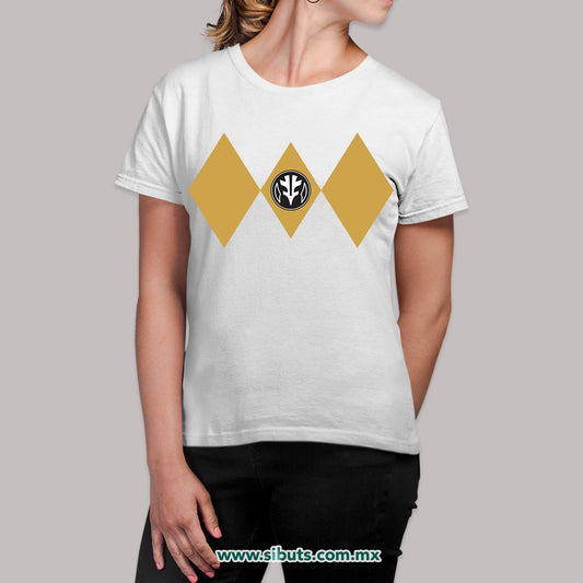 Playera Mujer Power Ranger Blanco