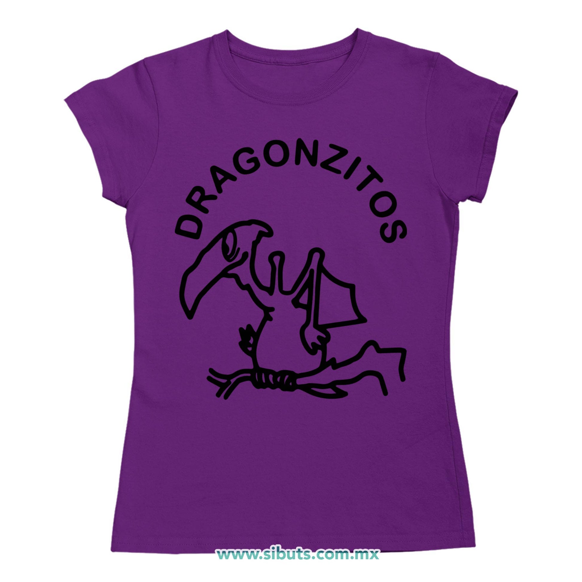 Playera Mujer Dulces Dragonzito Morado