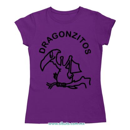 Playera Mujer Dulces Dragonzito Morado