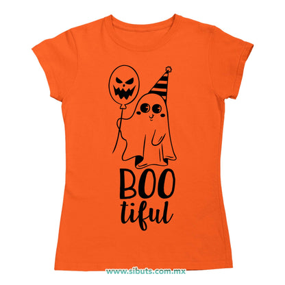 Playera Mujer Halloween Boo Tiful