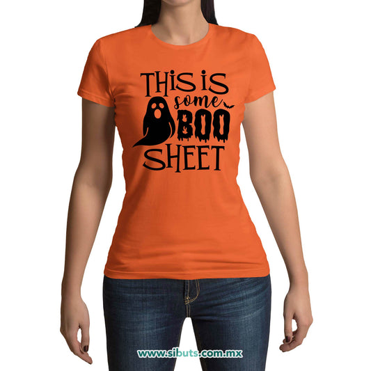 Playera Mujer Halloween This Is Some Boo Sheet