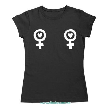 Playera Mujer Siímbolo Feminista Boobs