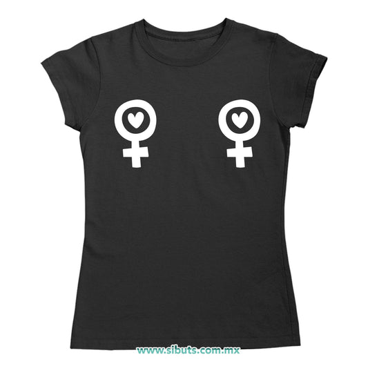 Playera Mujer Siímbolo Feminista Boobs