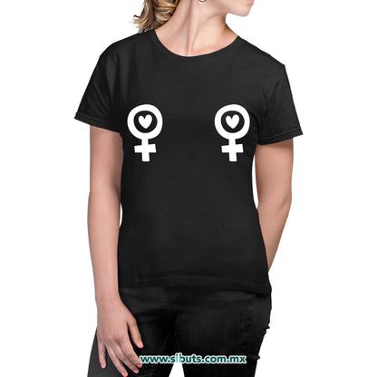 Playera Mujer Siímbolo Feminista Boobs